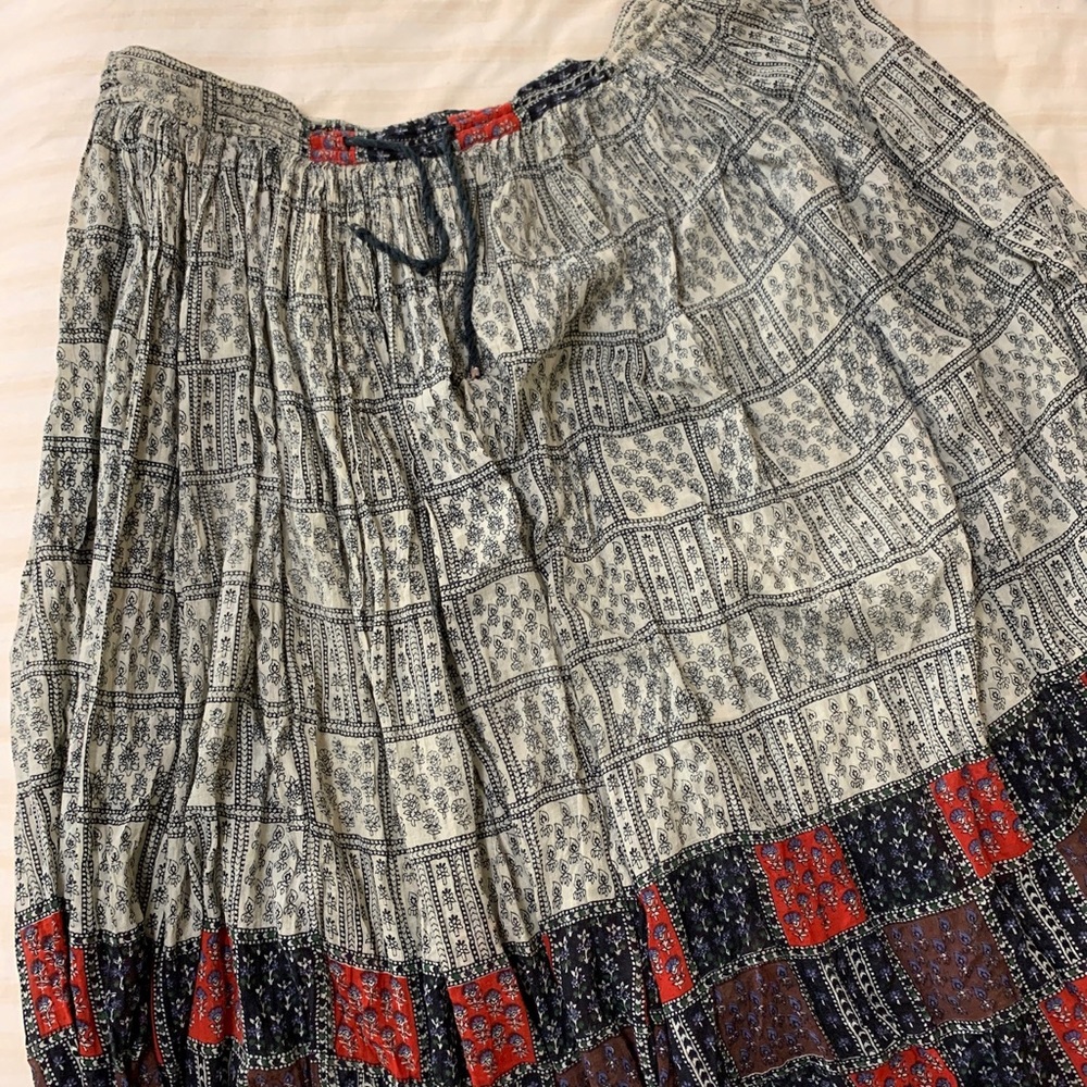 Vintage boho cotton skirt, one size